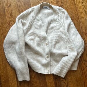 Weekday Women's Ribbed Cream Cardigan